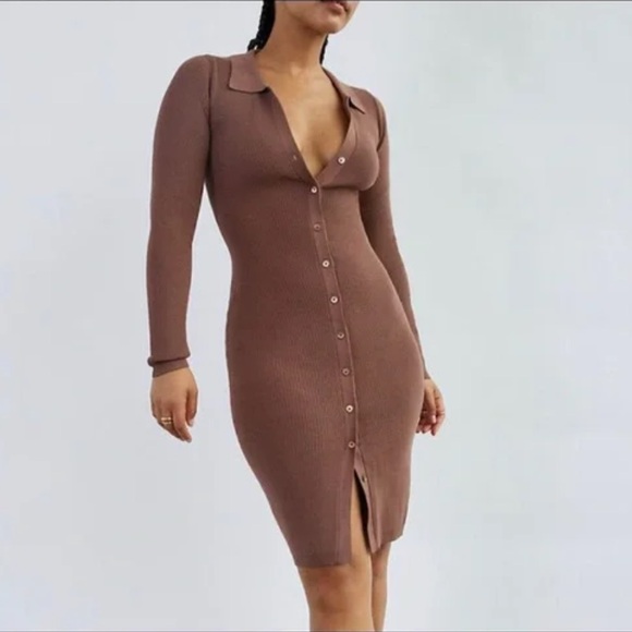 Aritzia Wilfred Cove - Brown Button-Up Dress - Picture 1 of 4
